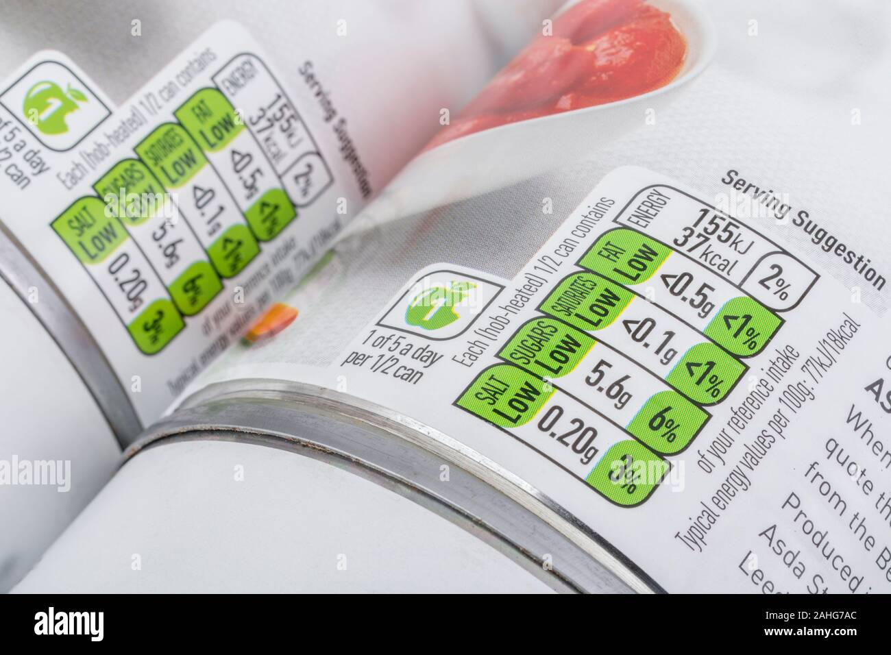 ASDA tinned tomatoes dietary contents label. For food packaging