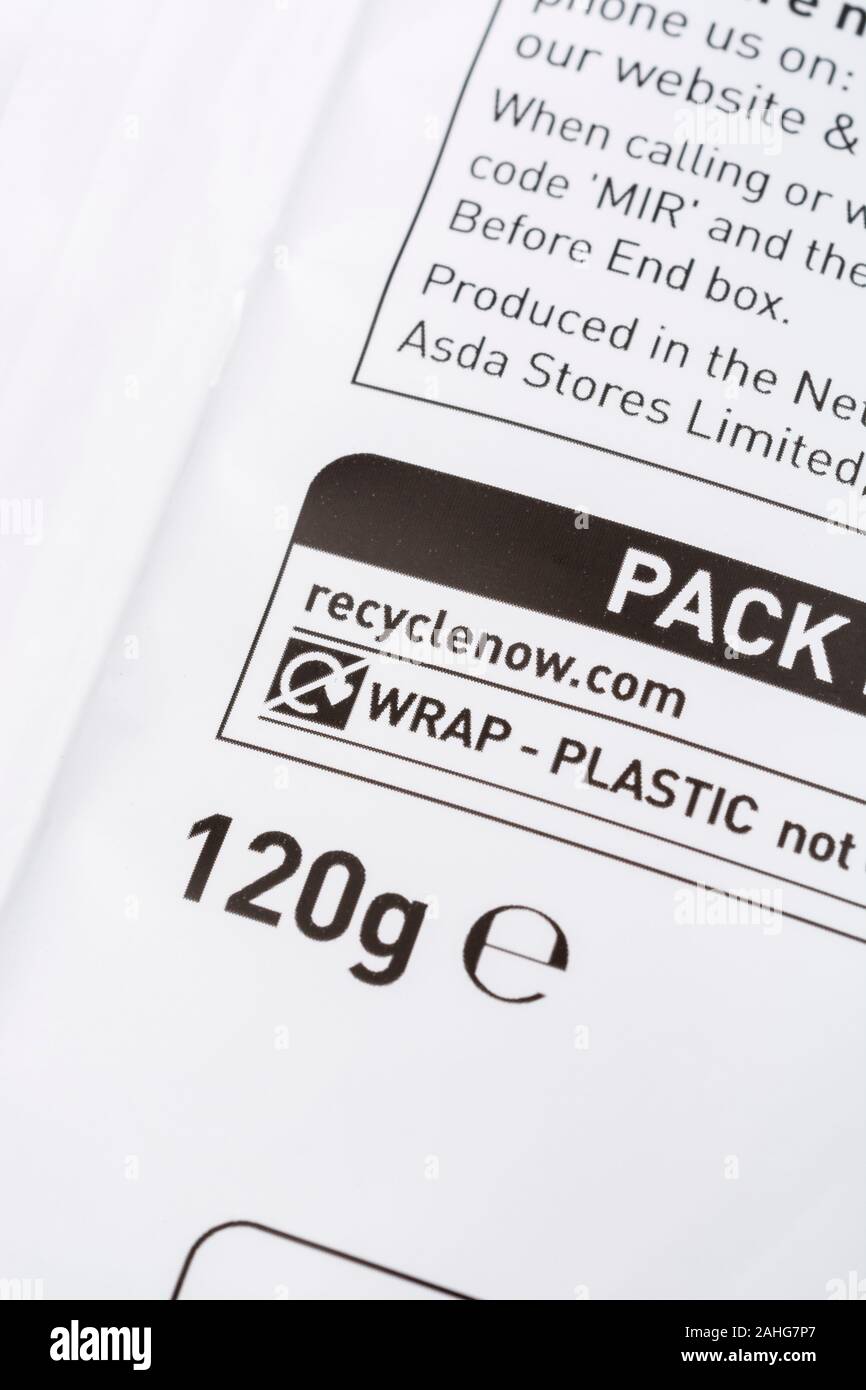 ASDA ownlabel dry potato mash in plastic bag. For food ingredients labels, nutrition labelling