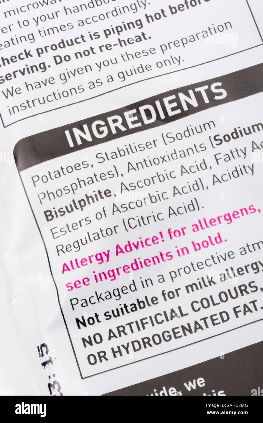 ASDA ownlabel dry potato mash in plastic bag. For food ingredients