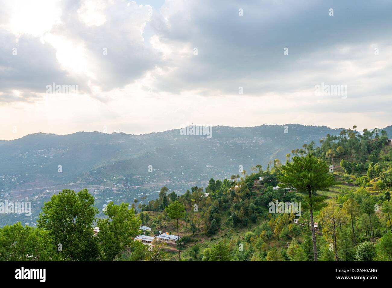 Islamabad Murree Mountain Resort Picturesque Breathtaking Landscape View on a Sunny Blue Sky Day Stock Photo