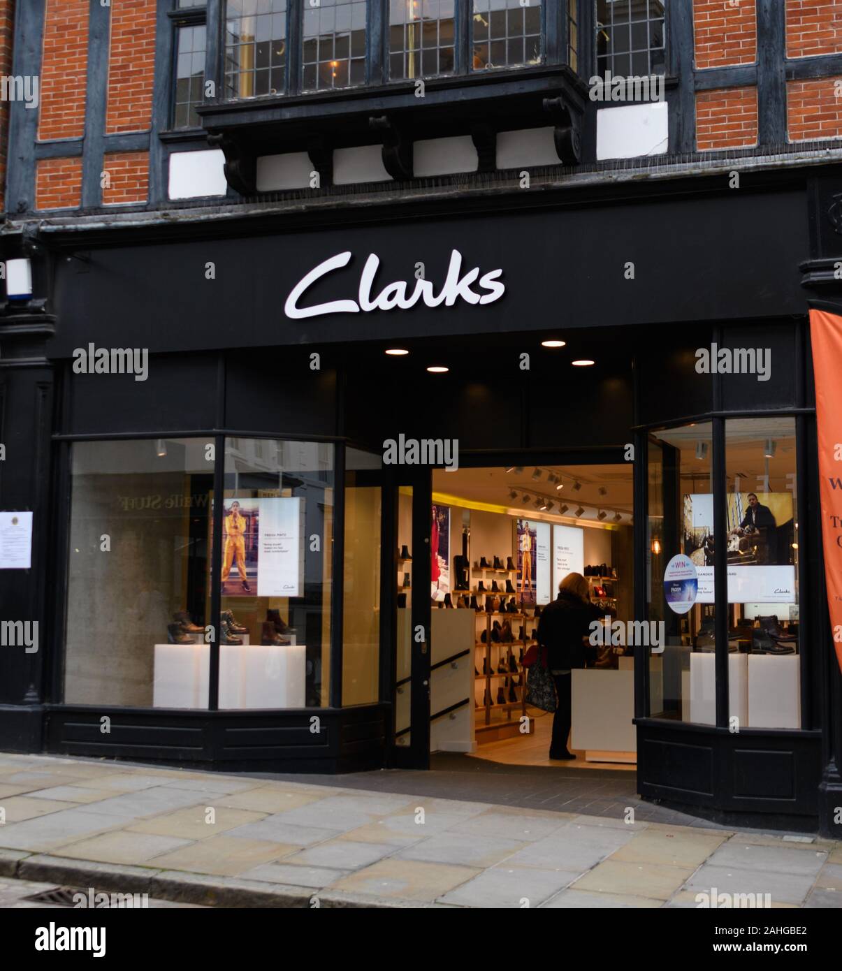 Frontage of Clarks shoe shop 