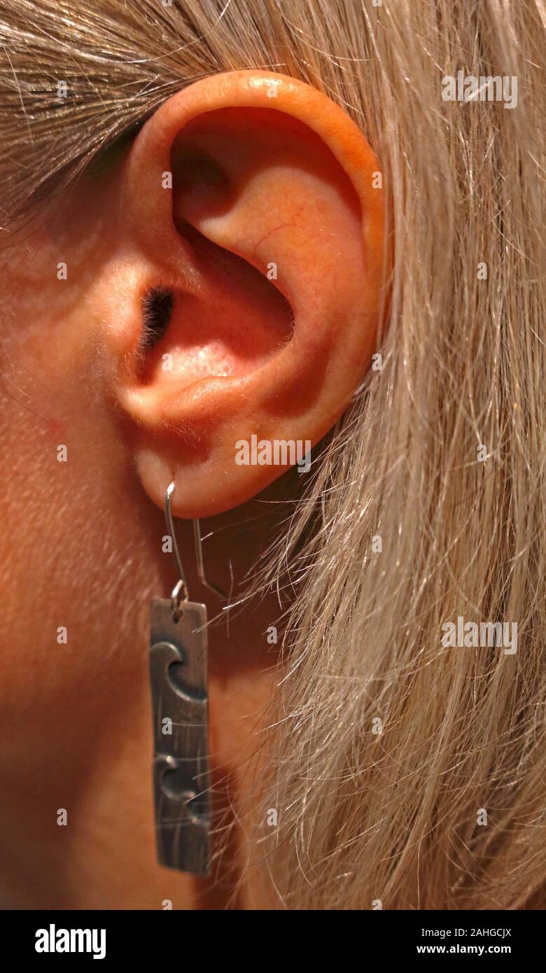 Human ear - Are you listening, Are we Listening? Stock Photo