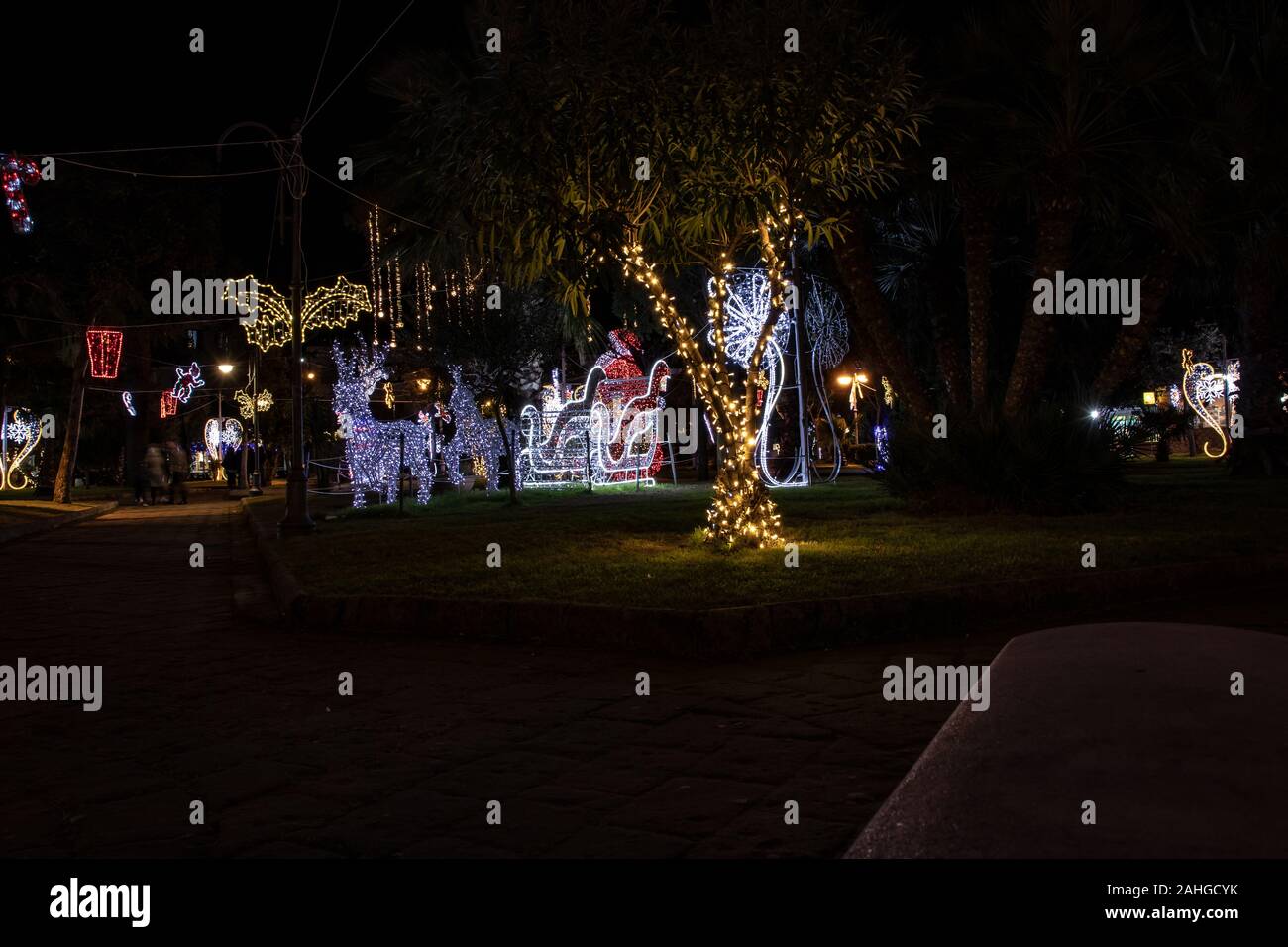 Bacoli, Naples The villa decorated with Christmas lights. Shooting