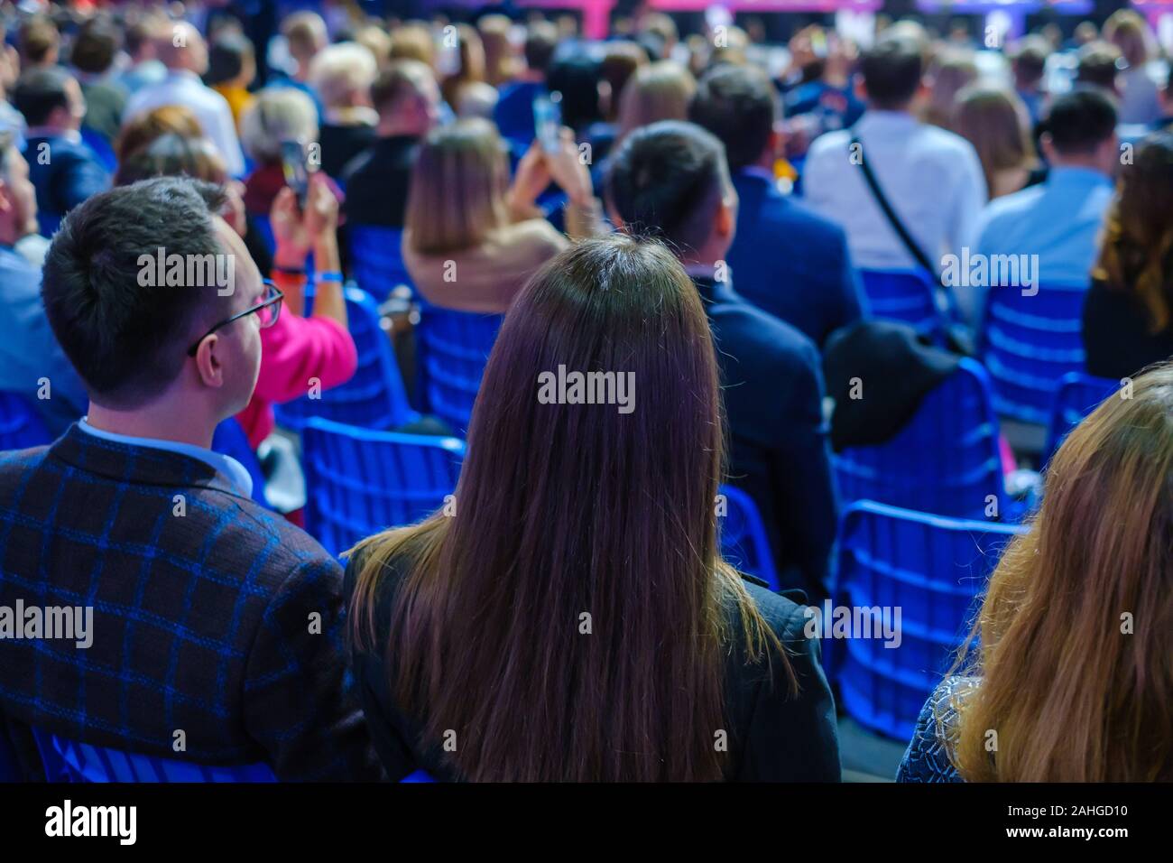 Business conference attendees sit hi-res stock photography and images ...