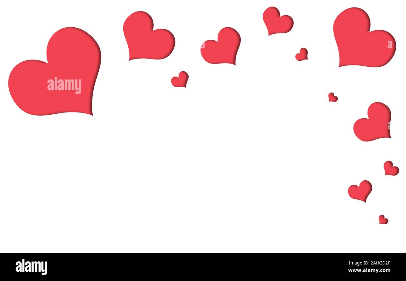 Happy Valentine S Day Big And Little Hearts Shapes Banner Copy