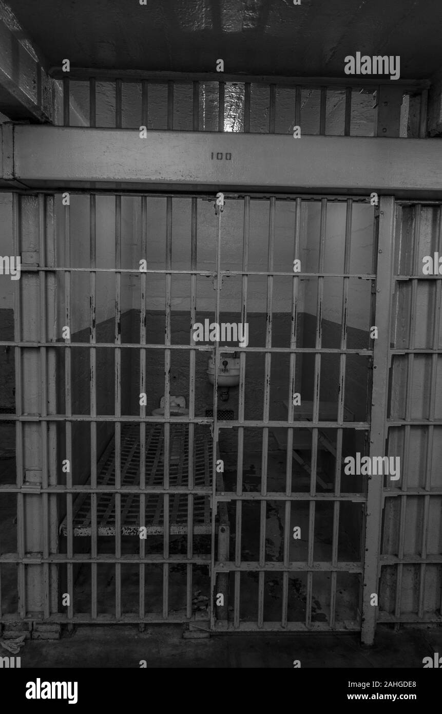 prison cells in Alcatraz penitentiary prison Stock Photo - Alamy