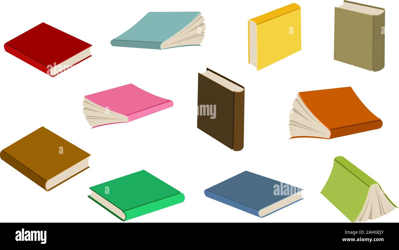 Vector illustration of colorful books isolated on white background Stock Vector