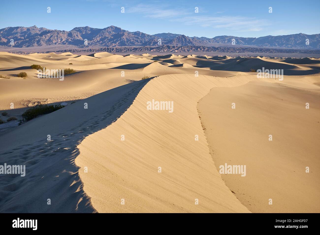 Mesquite Flat Sand Dunes, Death Valley, California, USA Stock Photo