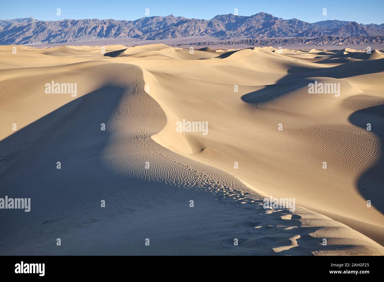 Mesquite Flat Sand Dunes, Death Valley, California, USA Stock Photo