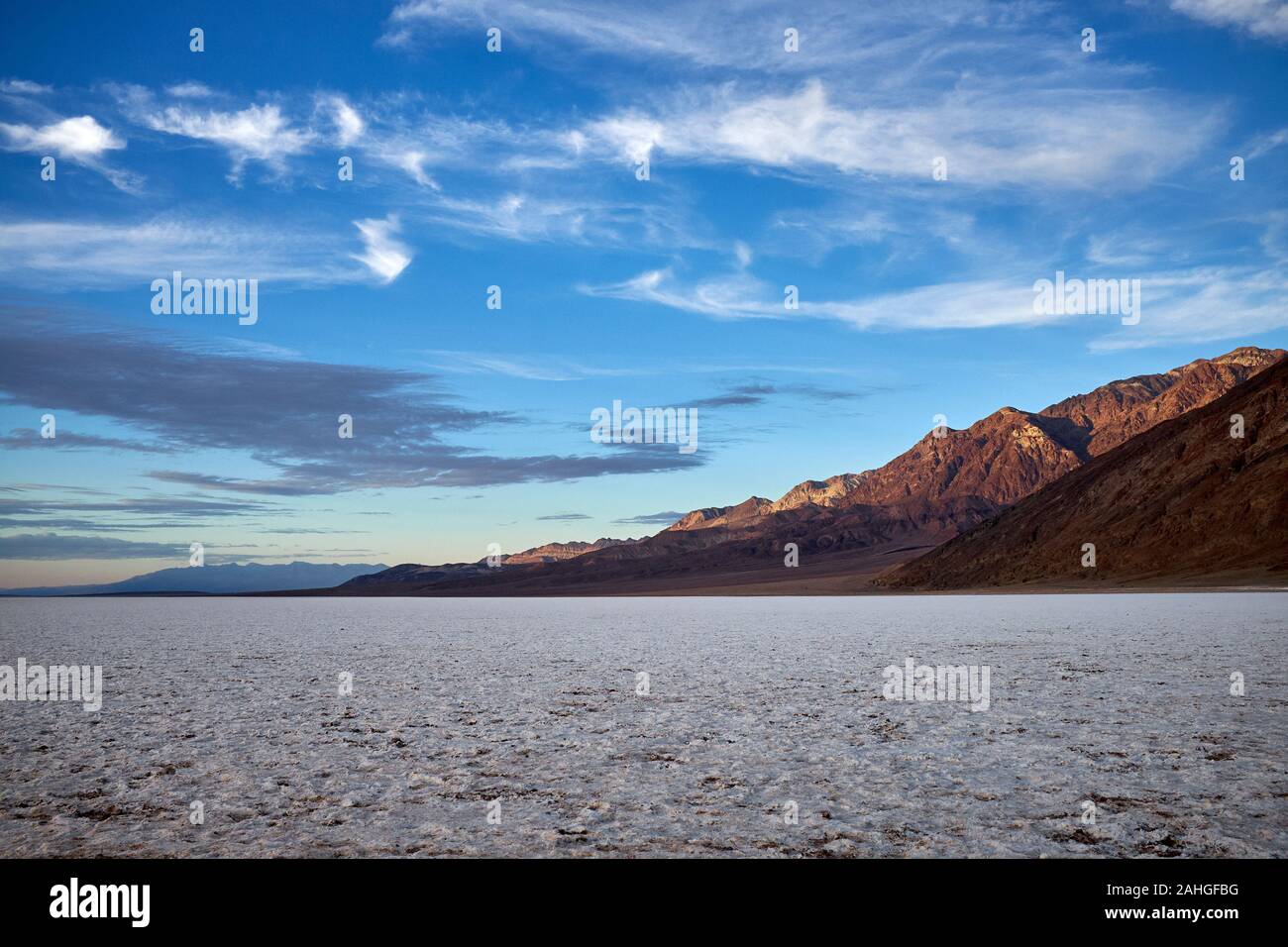 Bad Water Salt Flats in Death Valley, California, USA Stock Photo