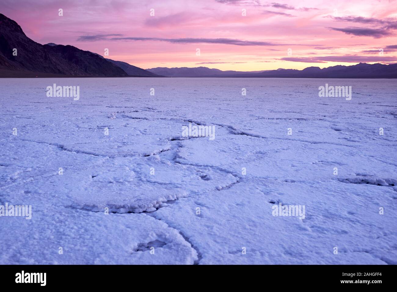 Bad Water Salt Flats in Death Valley, California, USA Stock Photo