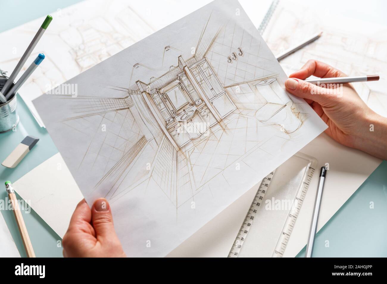 Online sketching courses for interior designers  School of Sketching by  Olga Sorokina