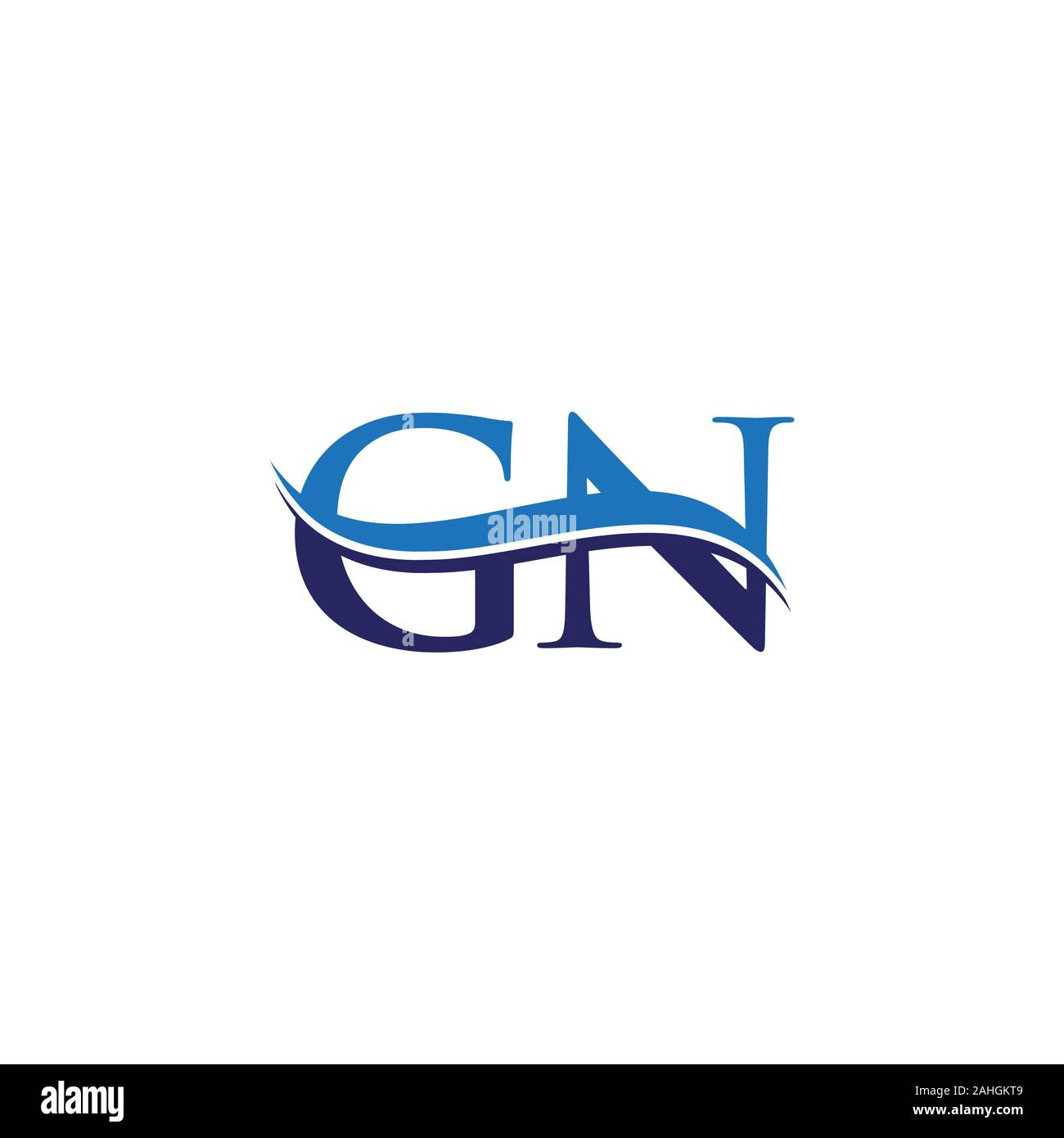 GN letter Type Logo Design vector Template. Abstract Letter GN logo ...