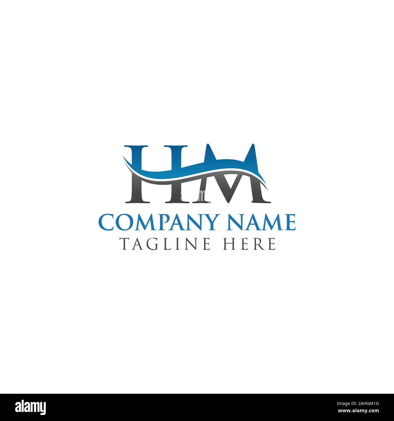 HM letter Type Logo Design vector Template. Abstract Letter HM logo Design Stock Vector