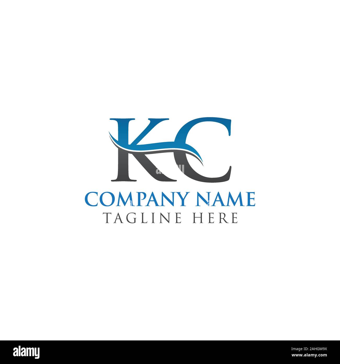 Initial KC letter Logo Design vector Template. Abstract Letter KC logo