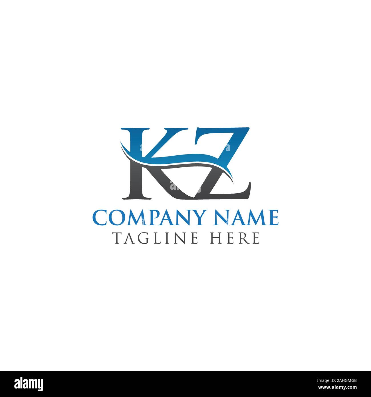Initial KZ letter Logo Design vector Template. Abstract Letter KZ logo ...