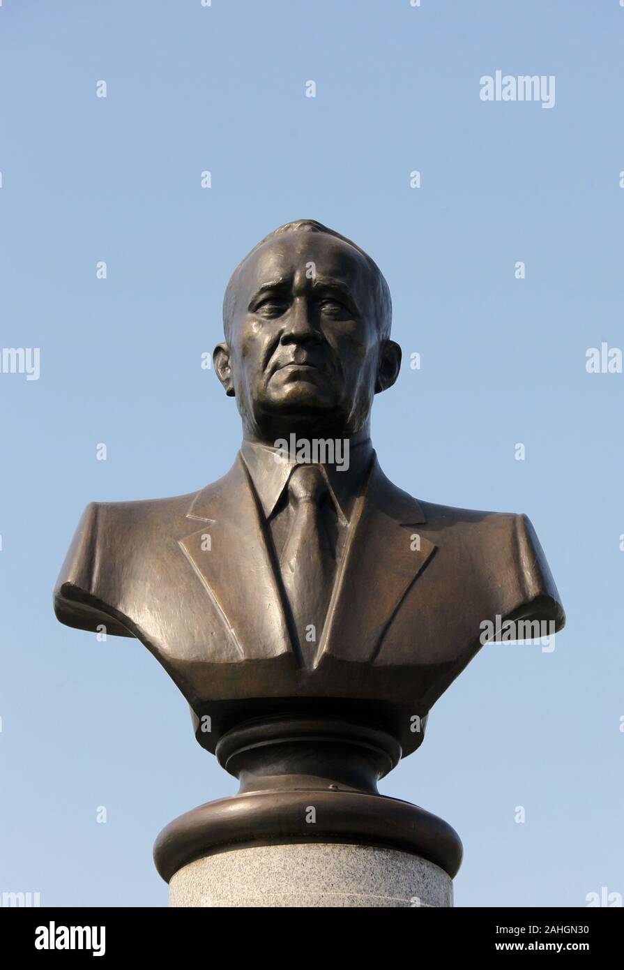 Bust of Berdinazar Hudaynazarow at Inspiration Alley in Ashgabat Stock Photo
