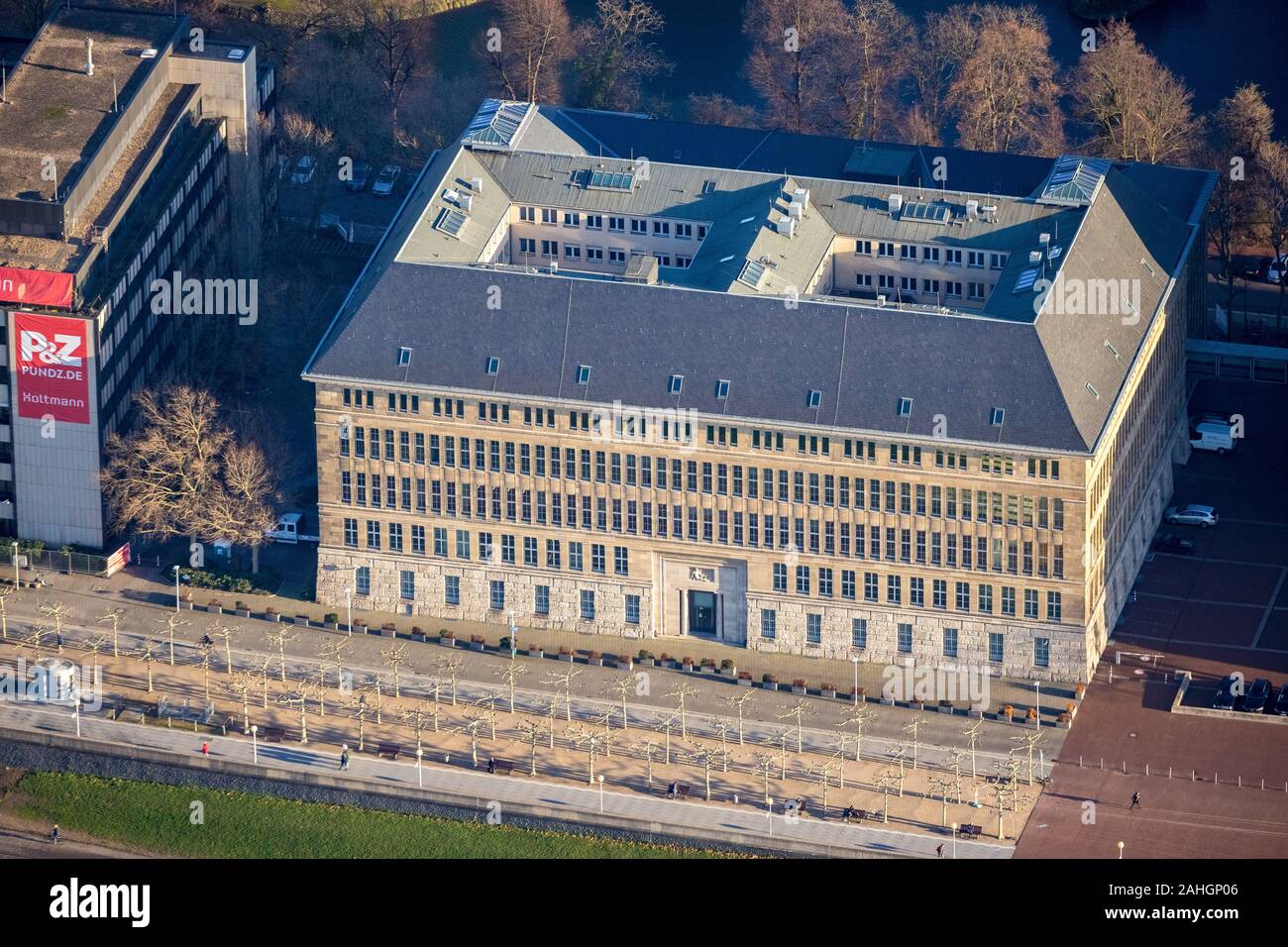Aerial photograph, administration building of Mannesmann Tube Works, Düsseldorf, Rhineland, North Rhine-Westphalia, Germany, DE, Europe, aerial photog Stock Photo