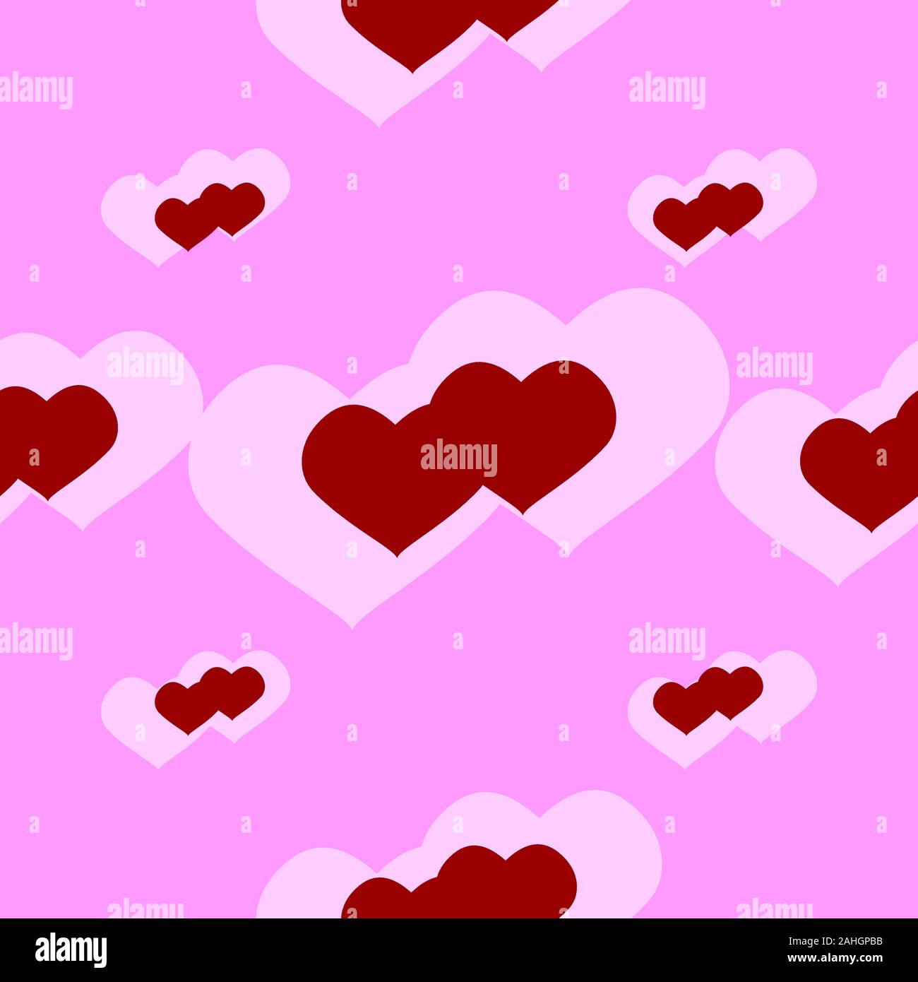 Red hearts - seamless vector pattern, hearts pattern Stock Vector