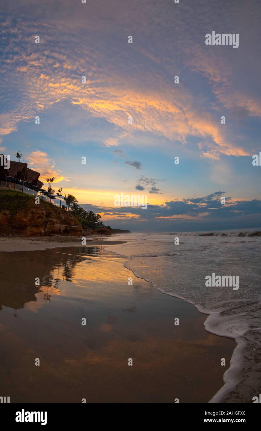Sunrise light on beach below the Marival Armony, Riviera Nayarit, Mexico Stock Photo