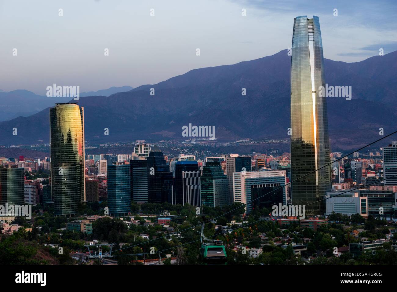 View of the financial center of Santiago de Chile Stock Photo
