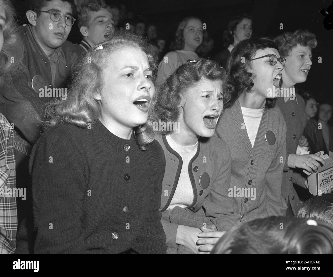 Sports fans at University of Wisconsin - Madison about 1946 Stock Photo