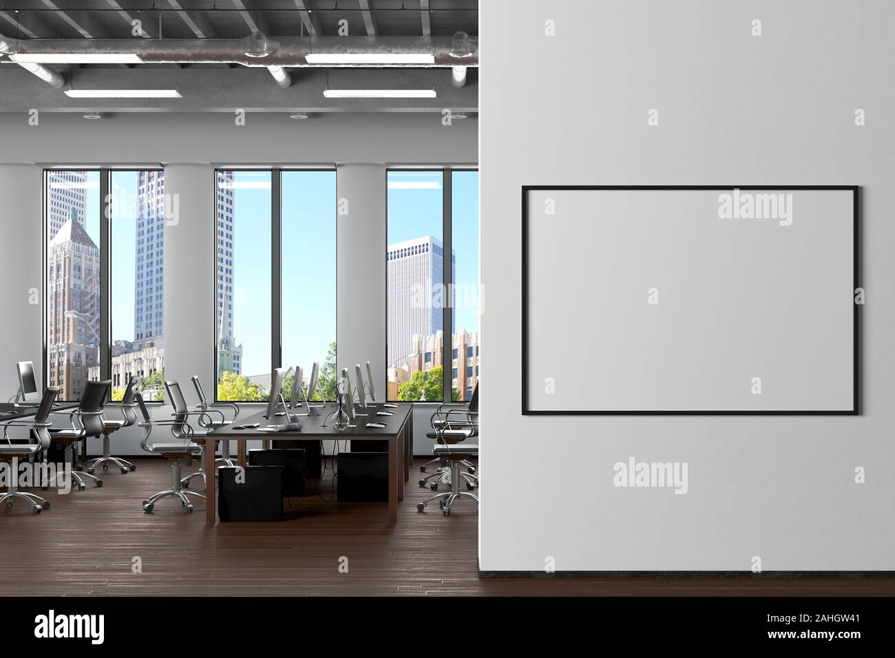 Office wall mockup hi-res stock photography and images - Alamy