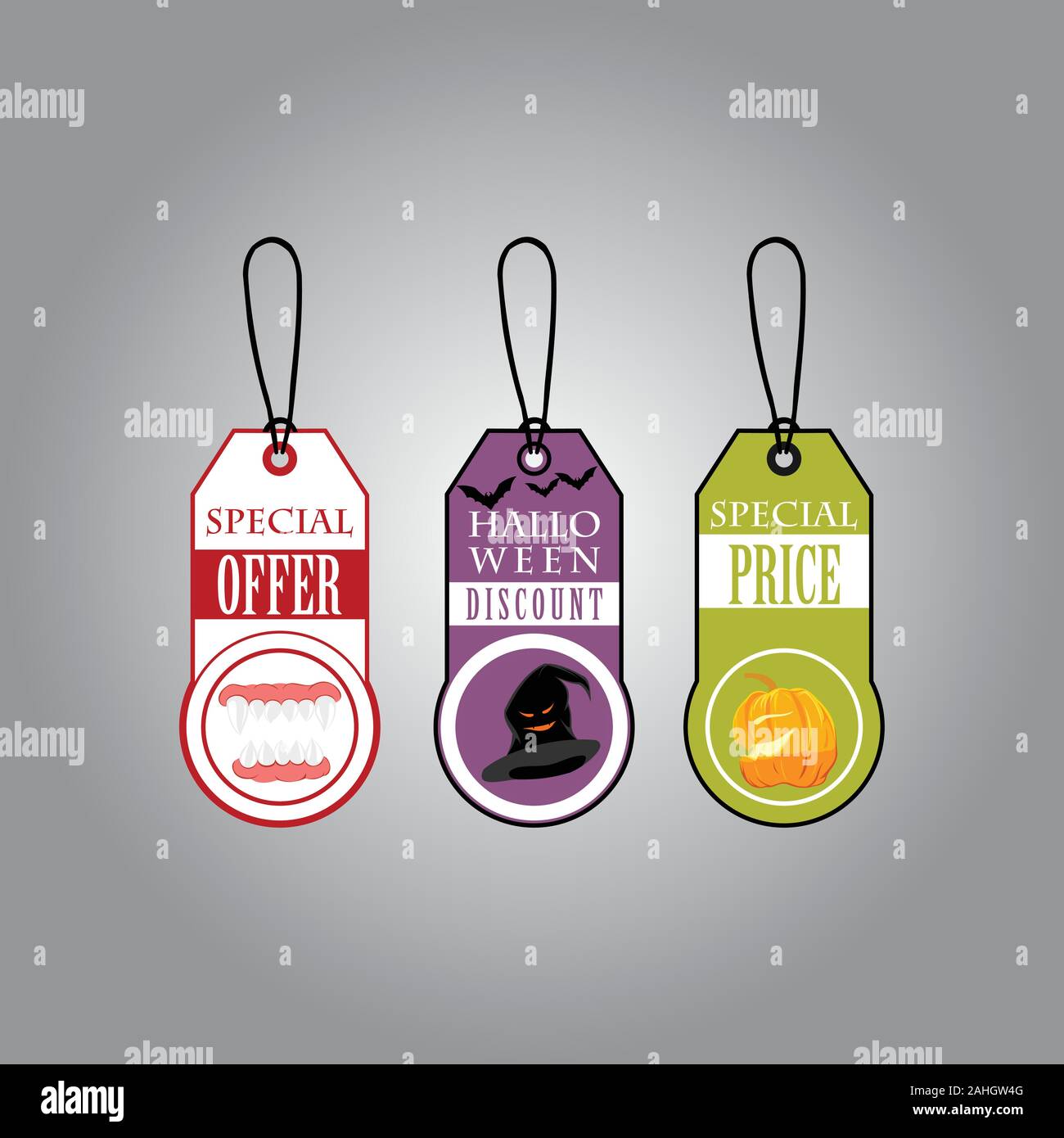 Halloween Sale vector pack design with lettering and holiday symbols ...