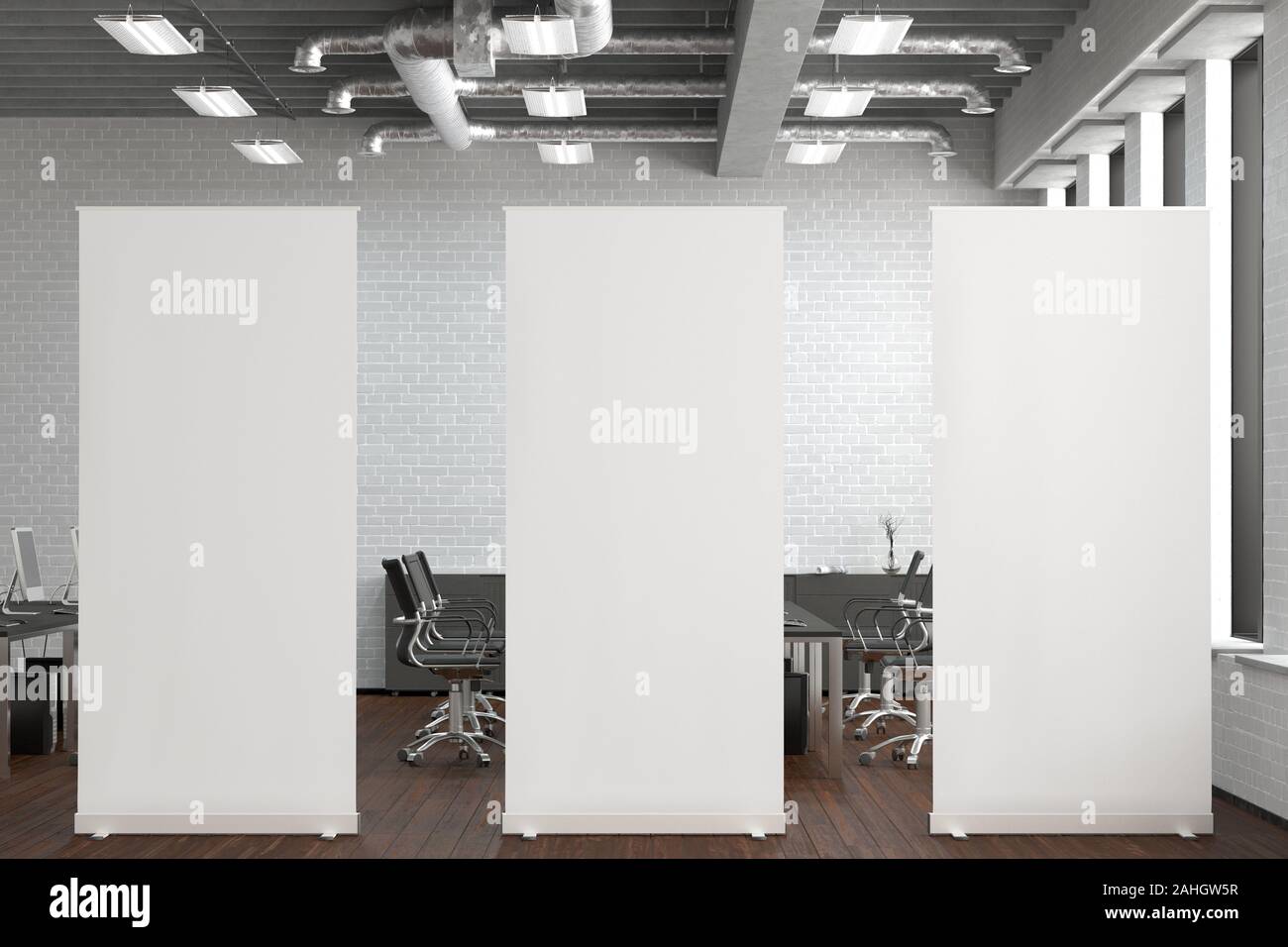 Roll up banner stands hi-res stock photography and images - Alamy
