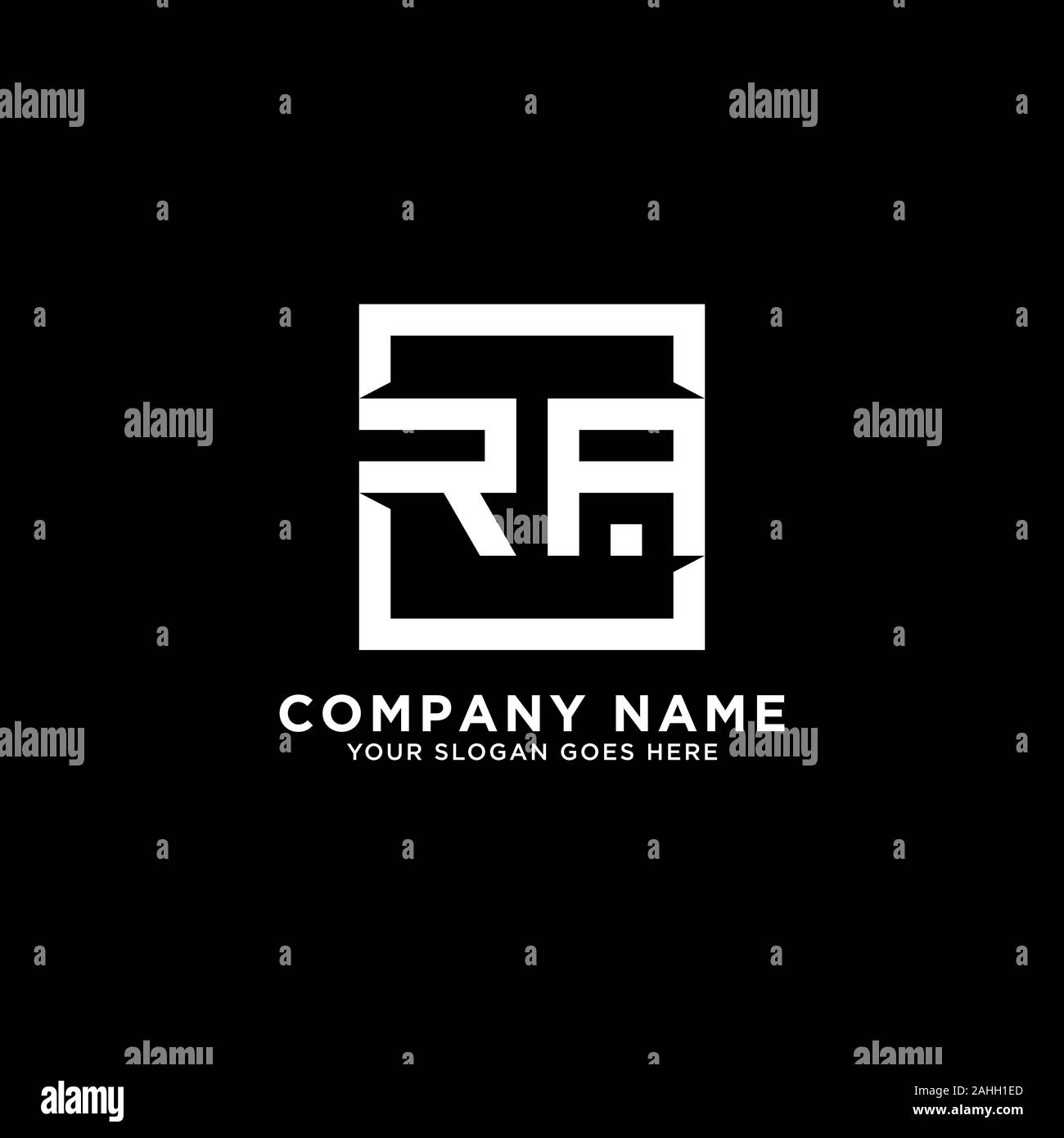 RA Square logo designs, modern logo template Stock Vector