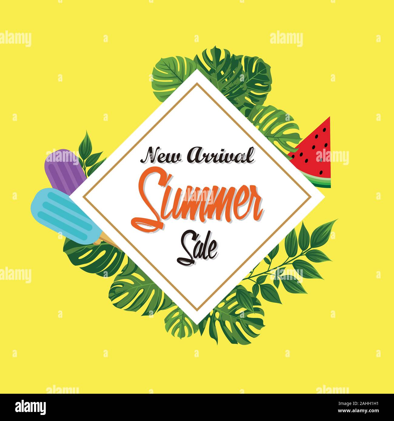 Summer sale vector banner template with template for summer seasonal