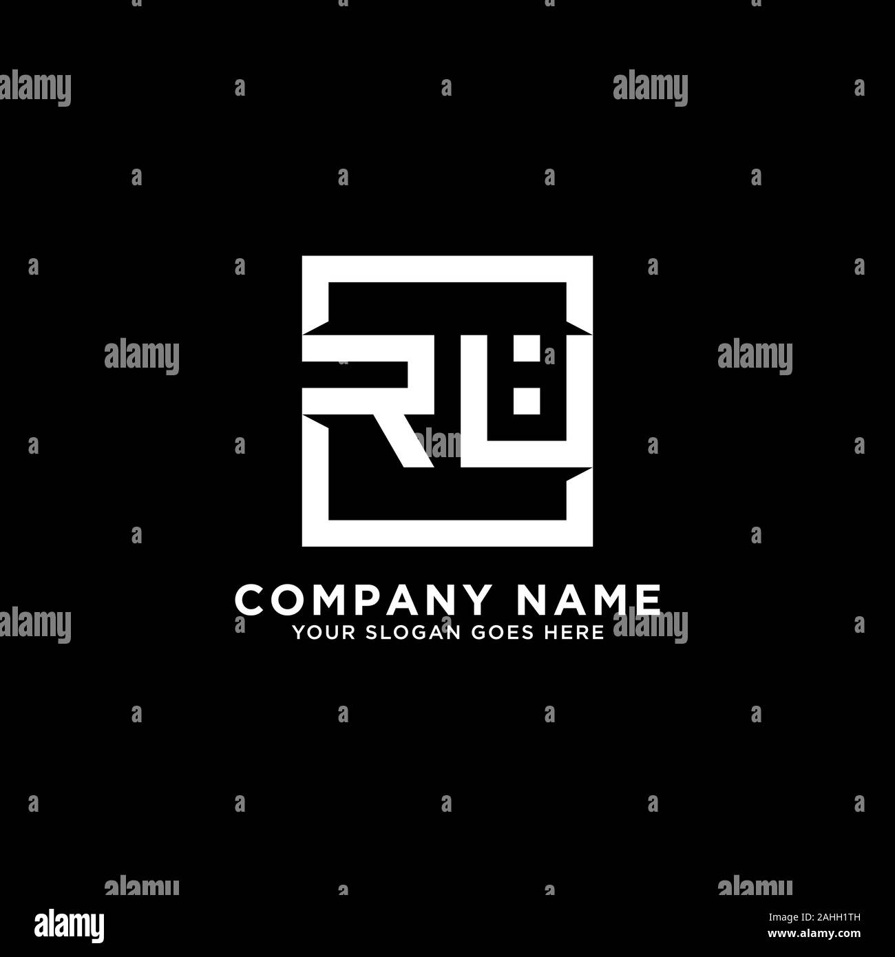 R AND U initial logo inspirations, square logo template, clean and clever logo vector Stock Vector