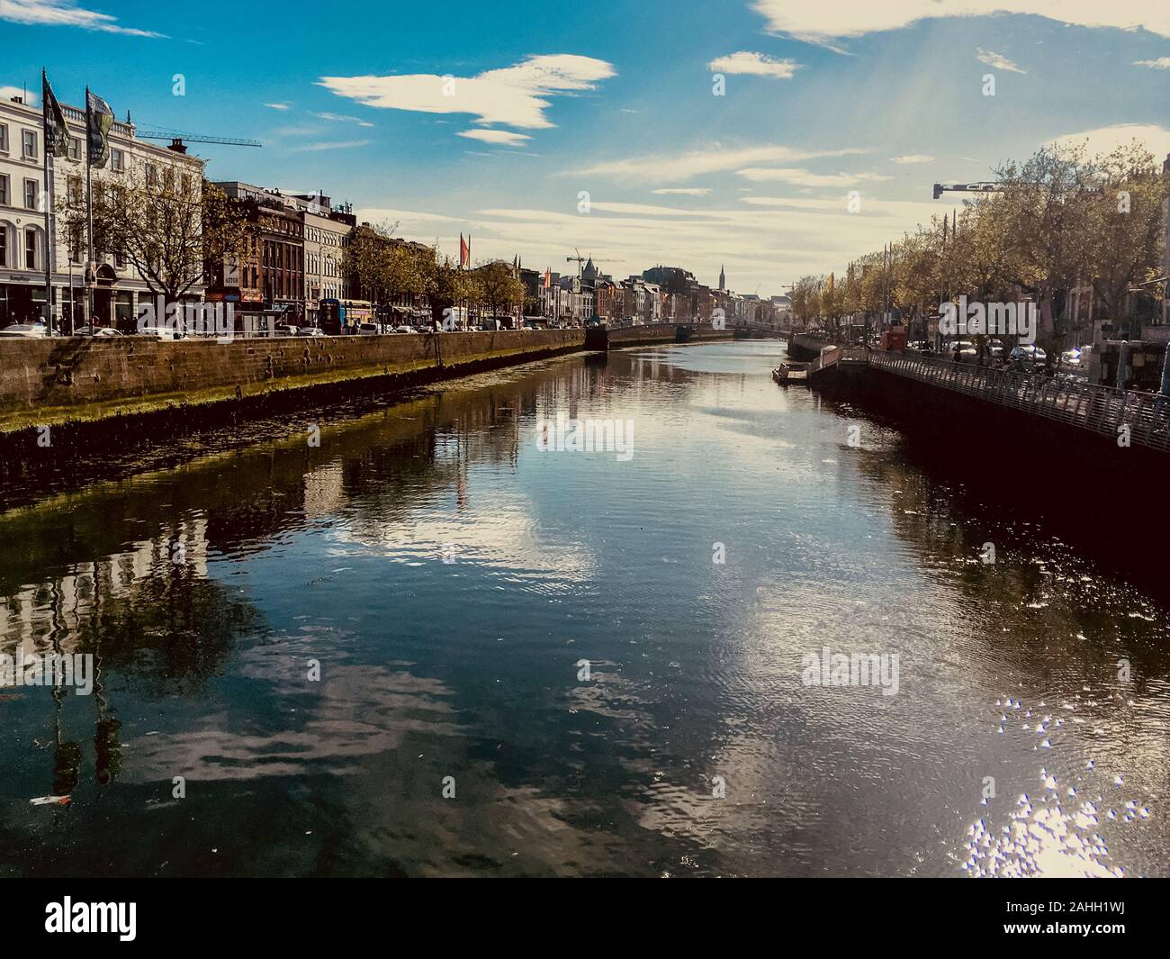 Liffey River in Dublin, Ireland is the main river through the Capitol City of Dublin where the