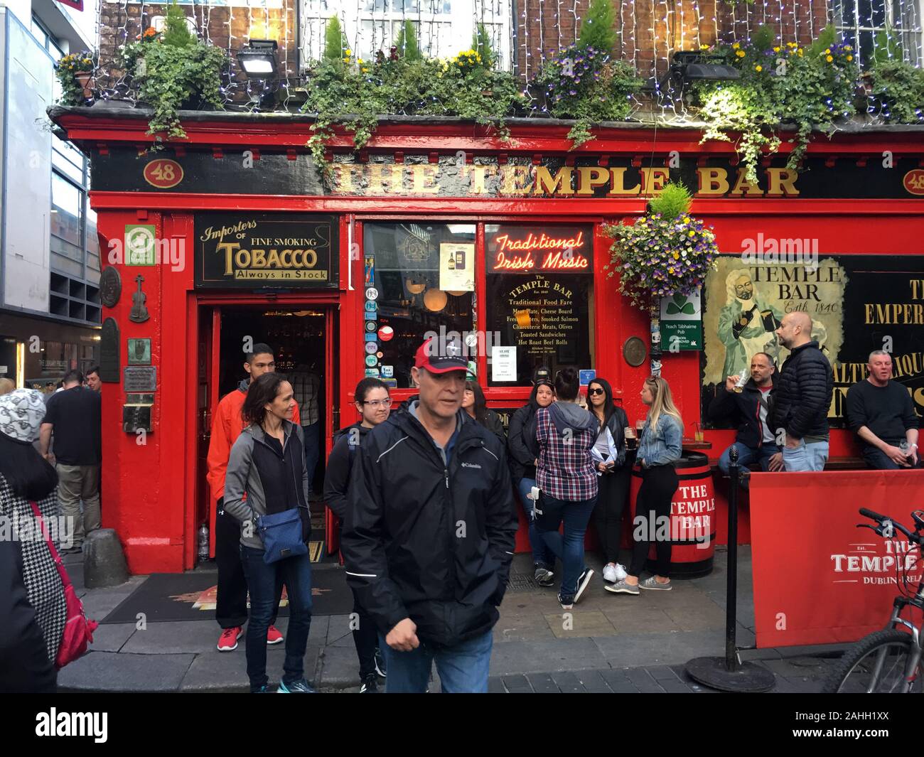 Dublin/Ireland - May 15, 2019: The Temple Bar is a popular tourist destination in Temple Bar region of Dublin. Stock Photo