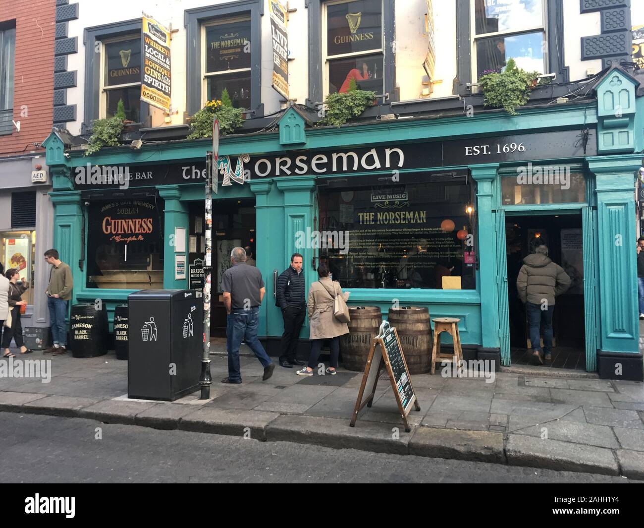 Dublin/Ireland - May 15, 2019: the Norseman is a popular tourist destination in Temple Bar region of Dublin. Stock Photo