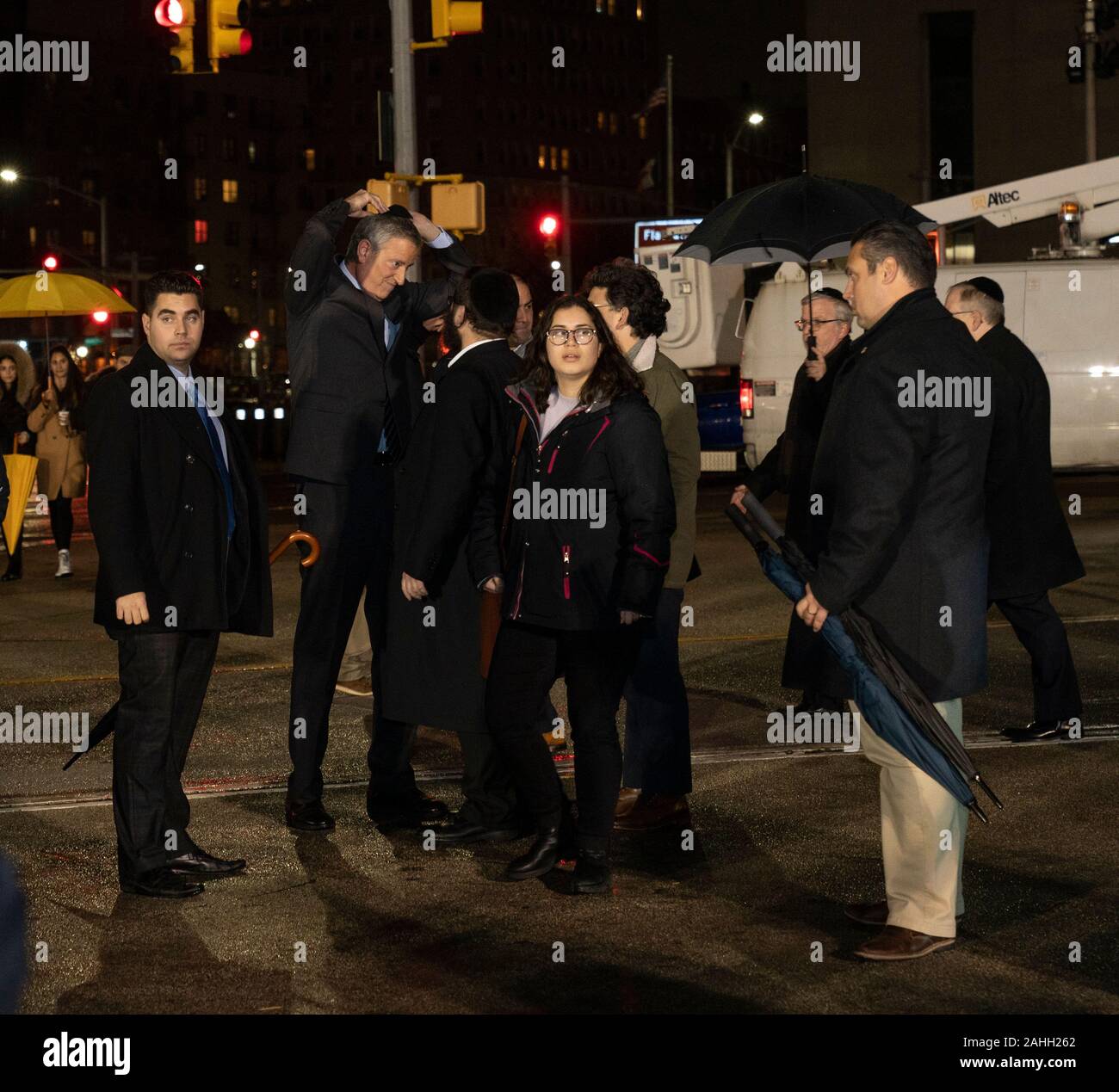 New York, NY December 29, 2019 Mayor Bill de Blasio attends largest menorah lighting for the