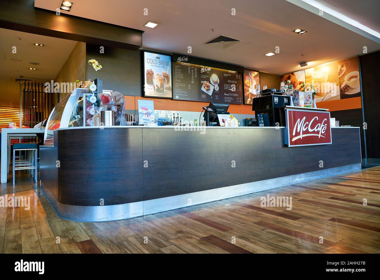 BERLIN, GERMANY - CIRCA SEPTEMBER, 2019: McCafe at a McDonald's store ...