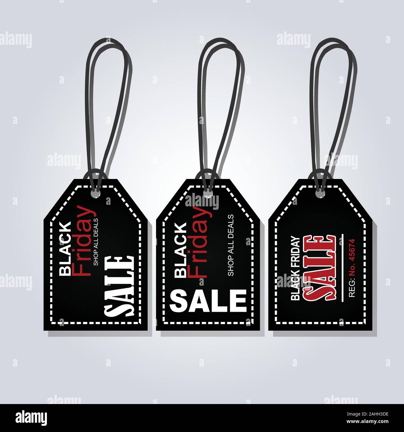 Black friday sale tag label price sale banner Premium Vector Set of