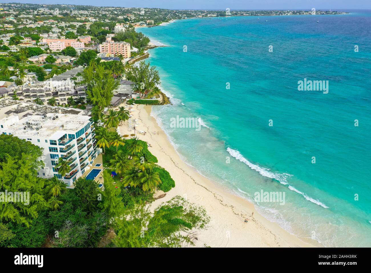 Aerial drone view of a luxury resort in Barbados Stock Photo Alamy