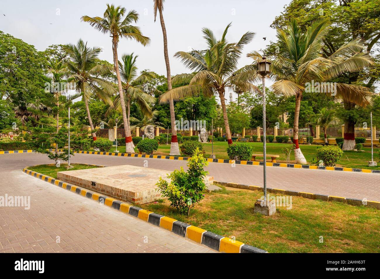 Karachi National Museum Picturesque Breathtaking View of the Garden on a Cloudy Sky Day Stock Photo