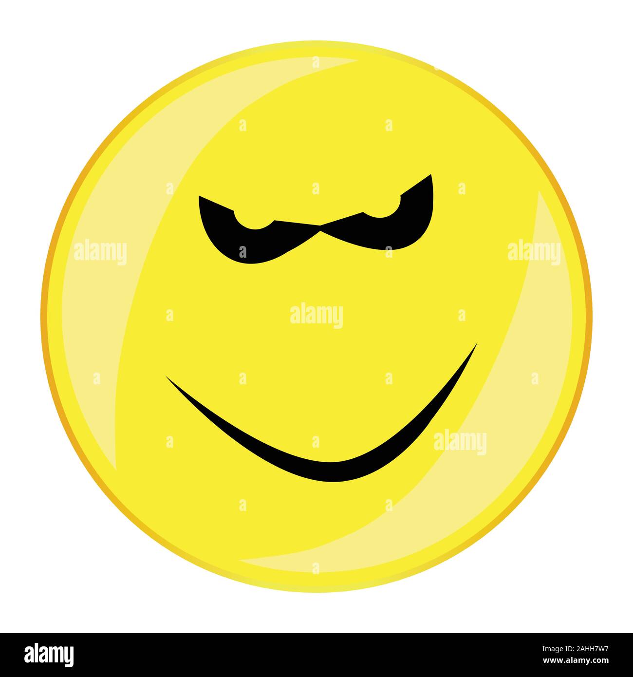 An Evil Smile Face Button Isolated On A White Background Stock Vector