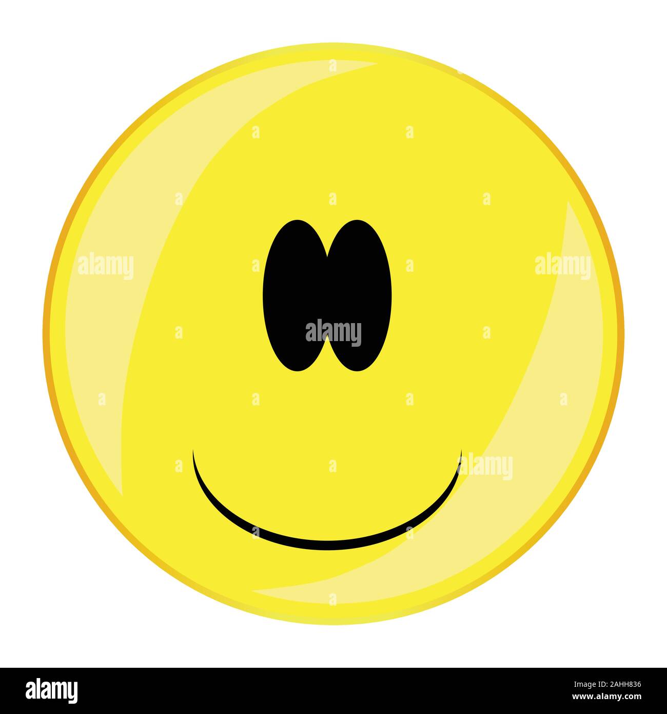 A silly stupid happy smile face button isolated on a white background Stock Vector