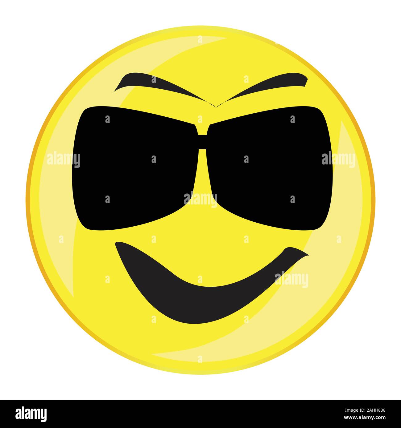 A sunglasses smile face button isolated on a white background Stock Vector Image & Art Alamy