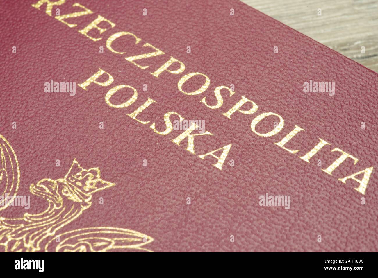 Close up of the Polish passport Stock Photo