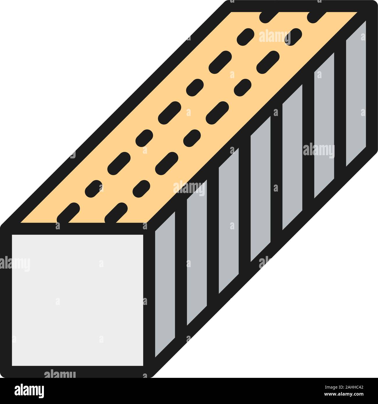 Vector nail file, manicure buffer flat color line icon. Stock Vector