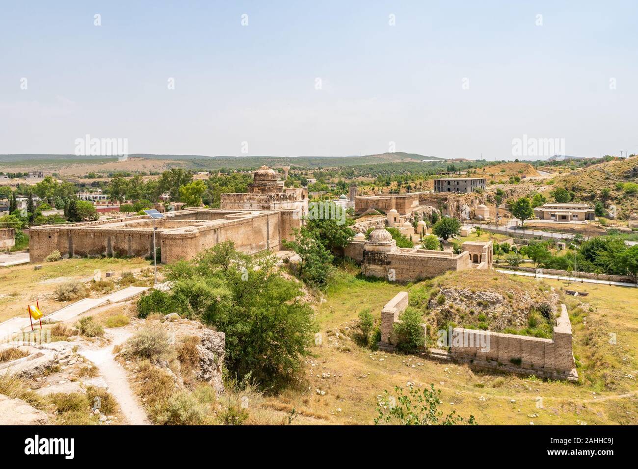 Chakwal Qila Katas Raj Hindu Temples Dedicated to Shiva Picturesque View of the Complex on a Sunny Blue Sky Day Stock Photo