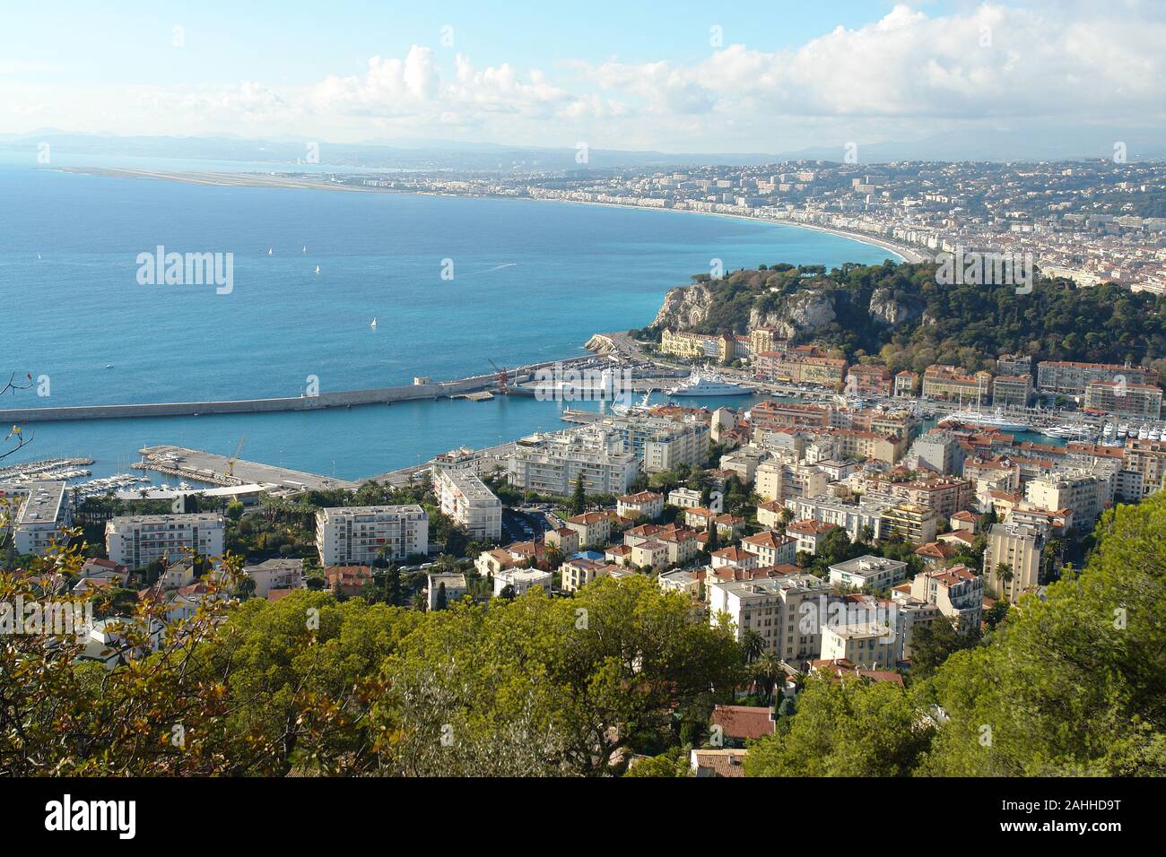 Overview on the port of Nice Stock Photo