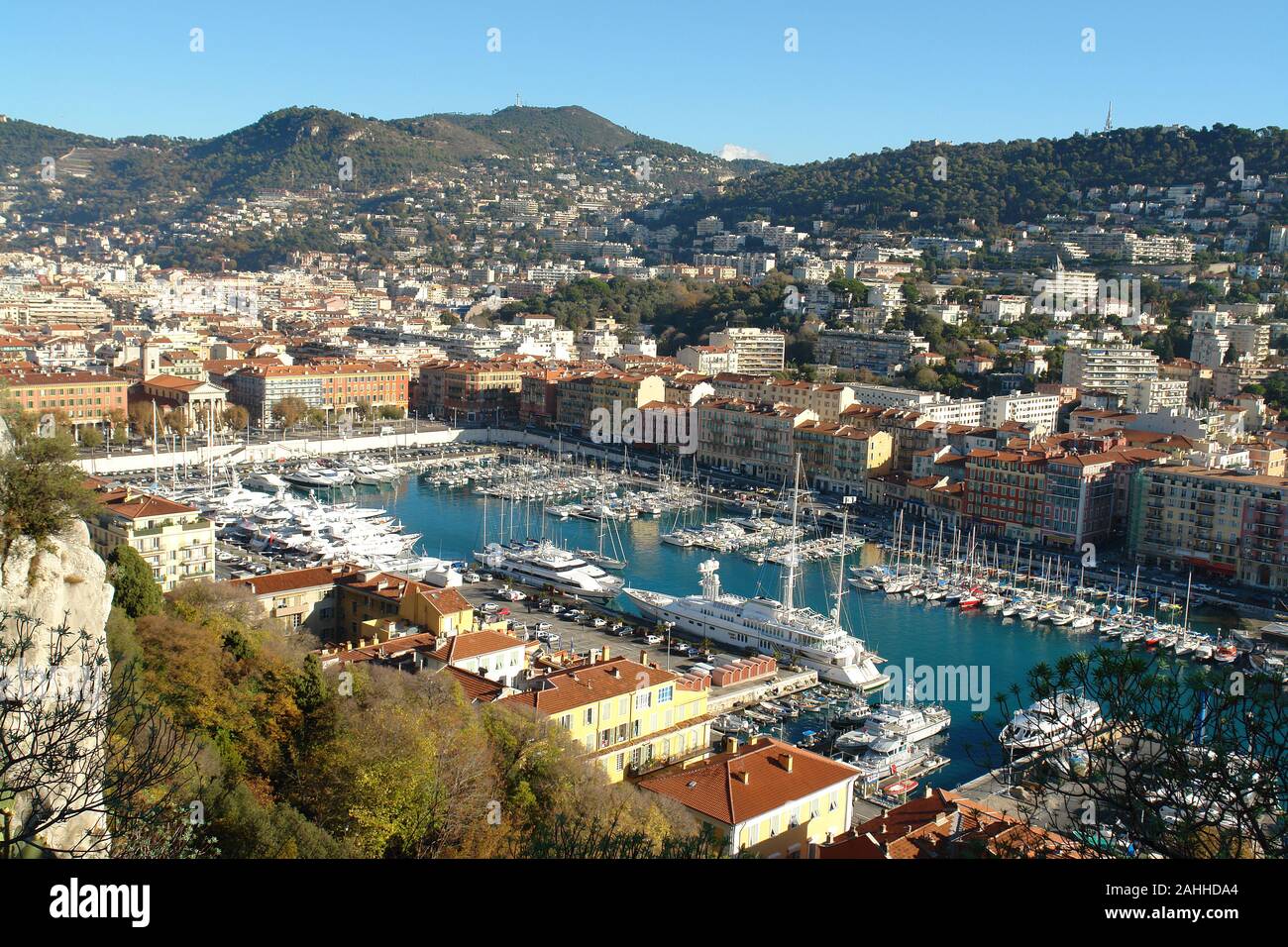 Overview on the port of Nice Stock Photo