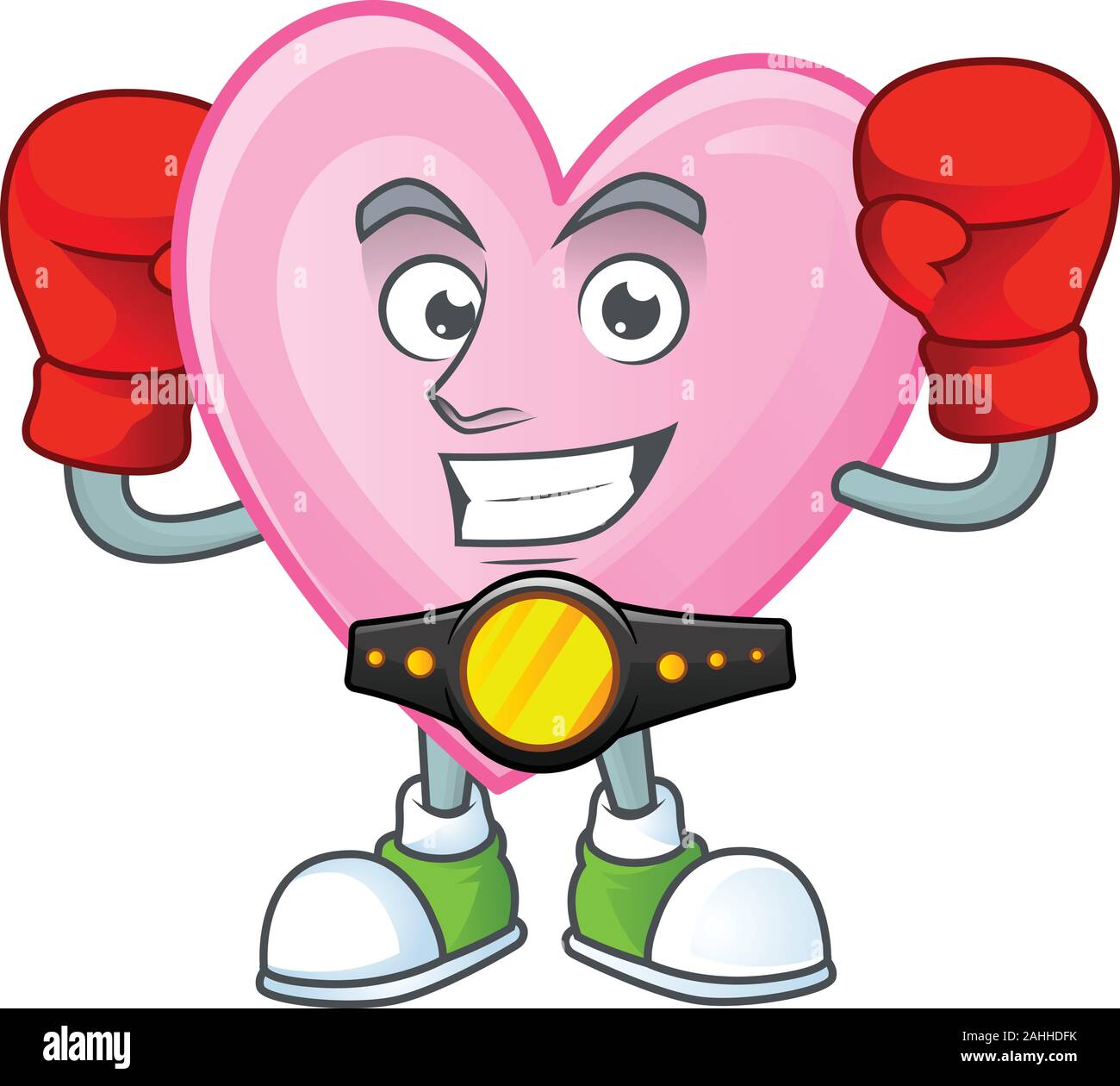 Funny Face Boxing pink love cartoon character design Stock Vector Image ...