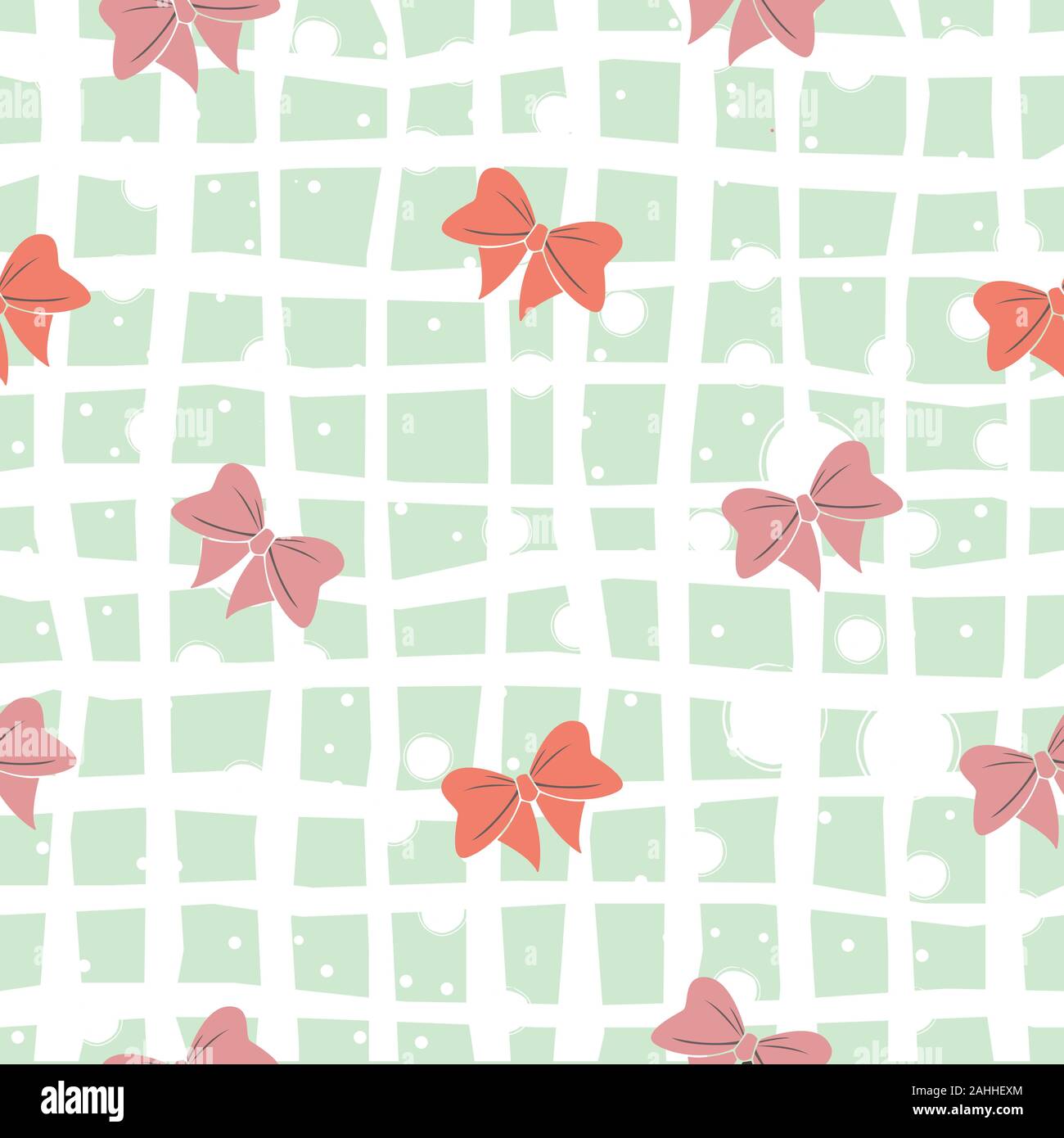 Seamless Pattern with pink and red bows on dark background. Vector ...